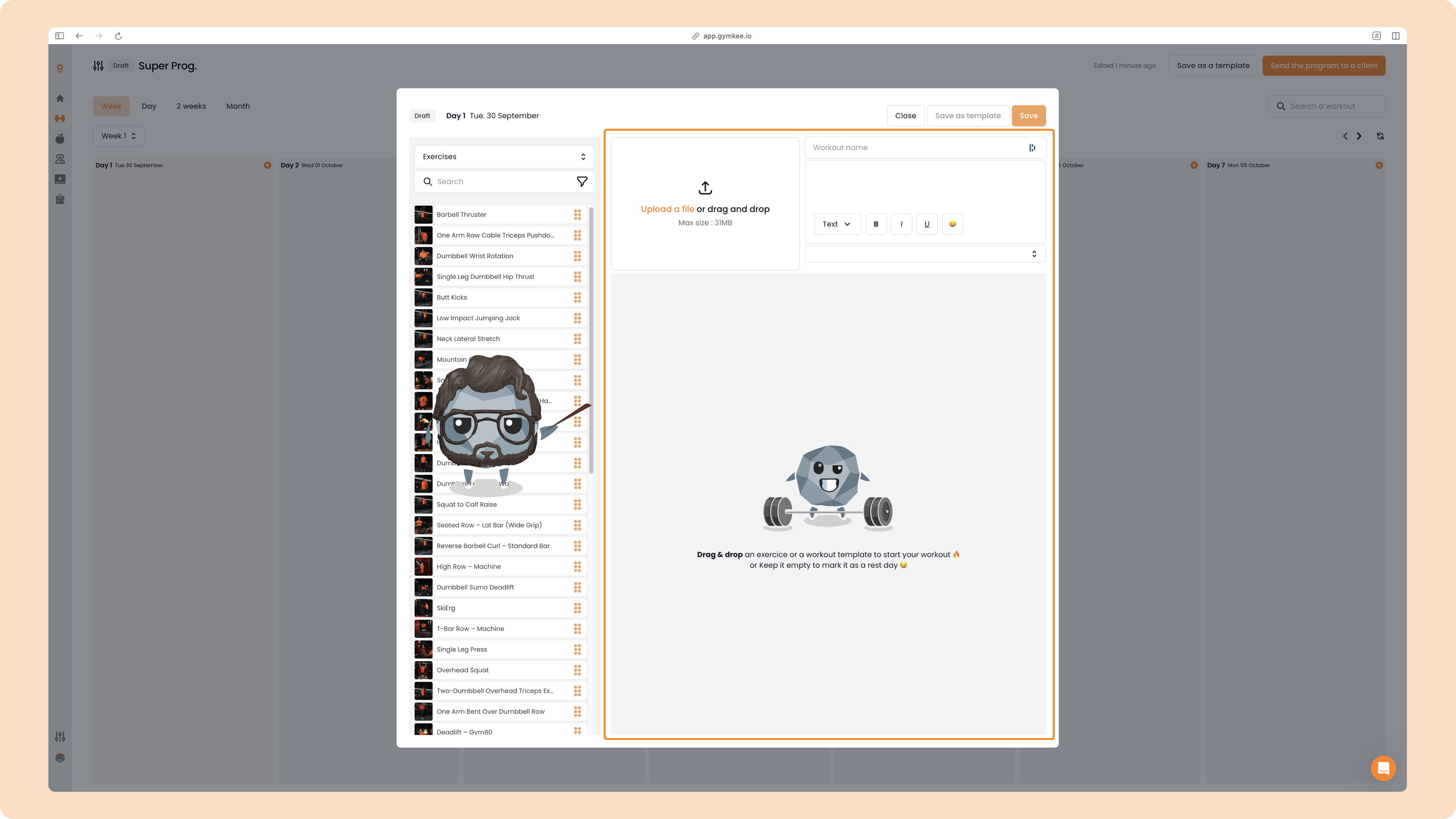 Créer un programme sportif sur Gymkee — screenshot 12