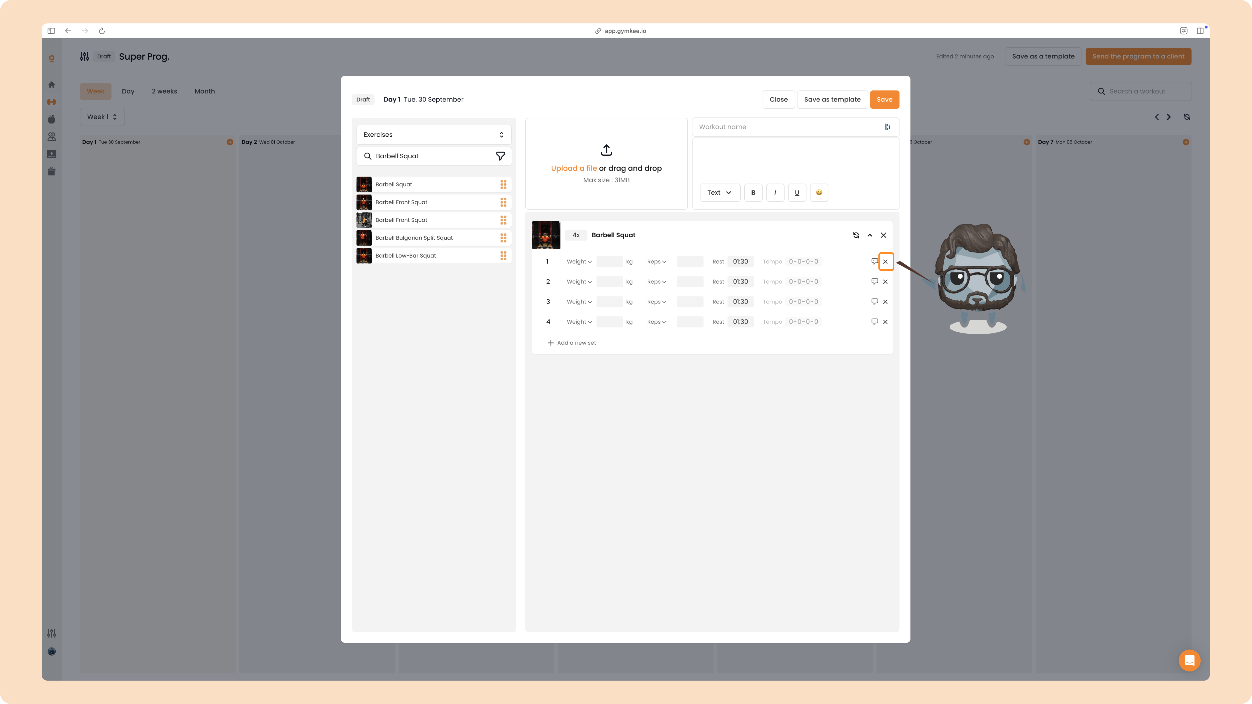 Créer un programme sportif sur Gymkee — screenshot 39