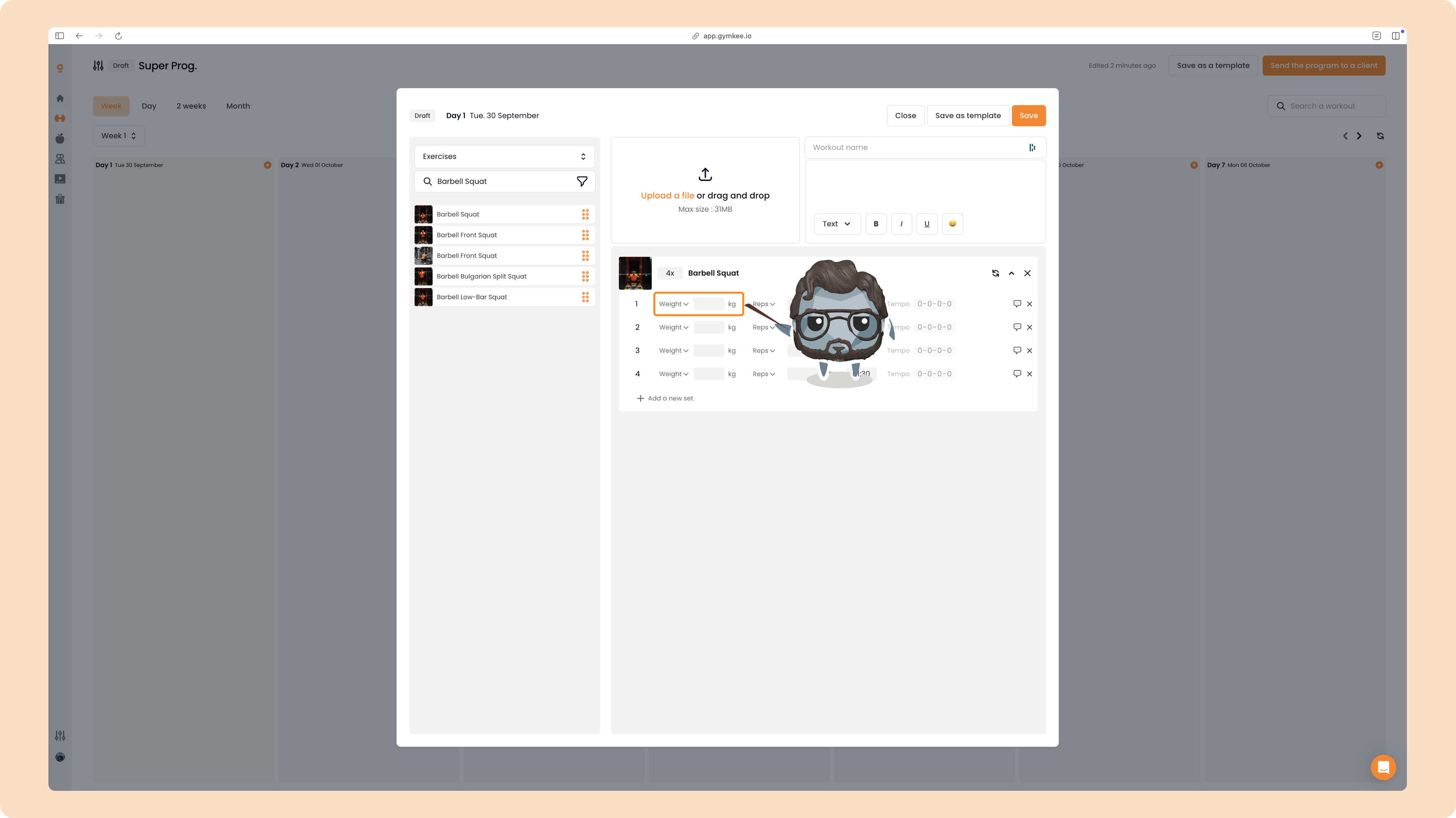 Créer un programme sportif sur Gymkee — screenshot 29