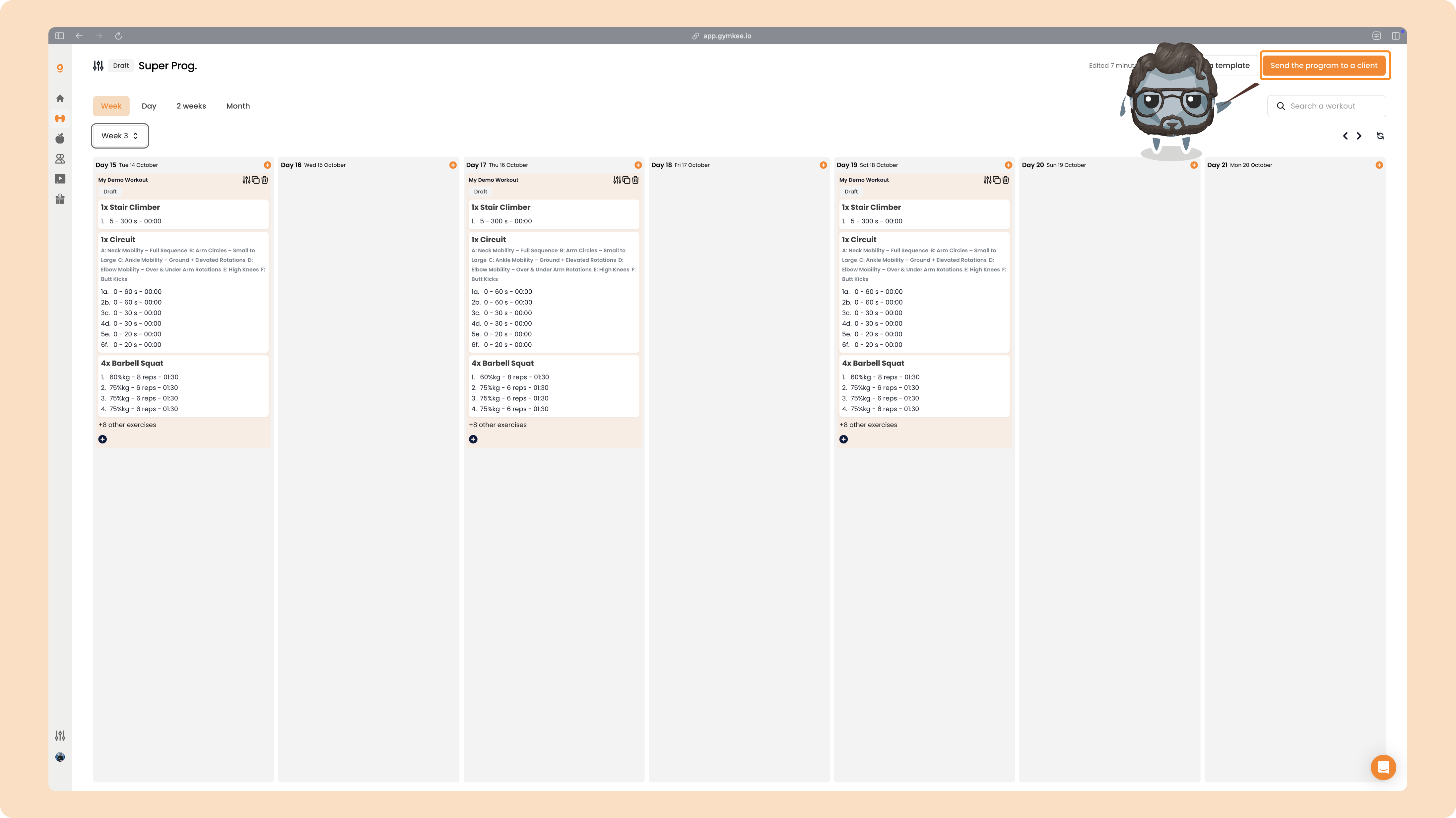 Créer un programme sportif sur Gymkee — screenshot 94