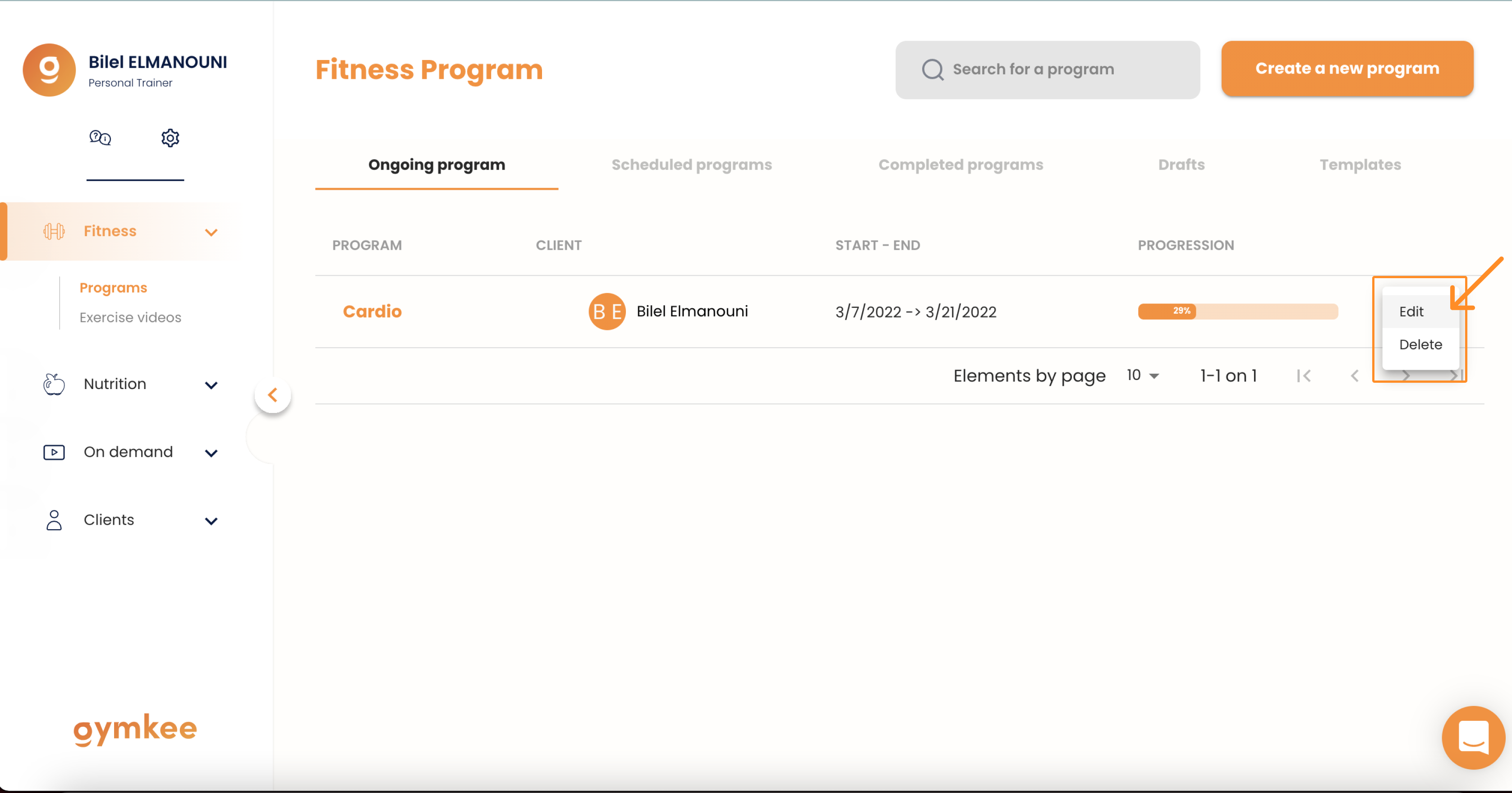Edycja programu treningowego — screenshot 3