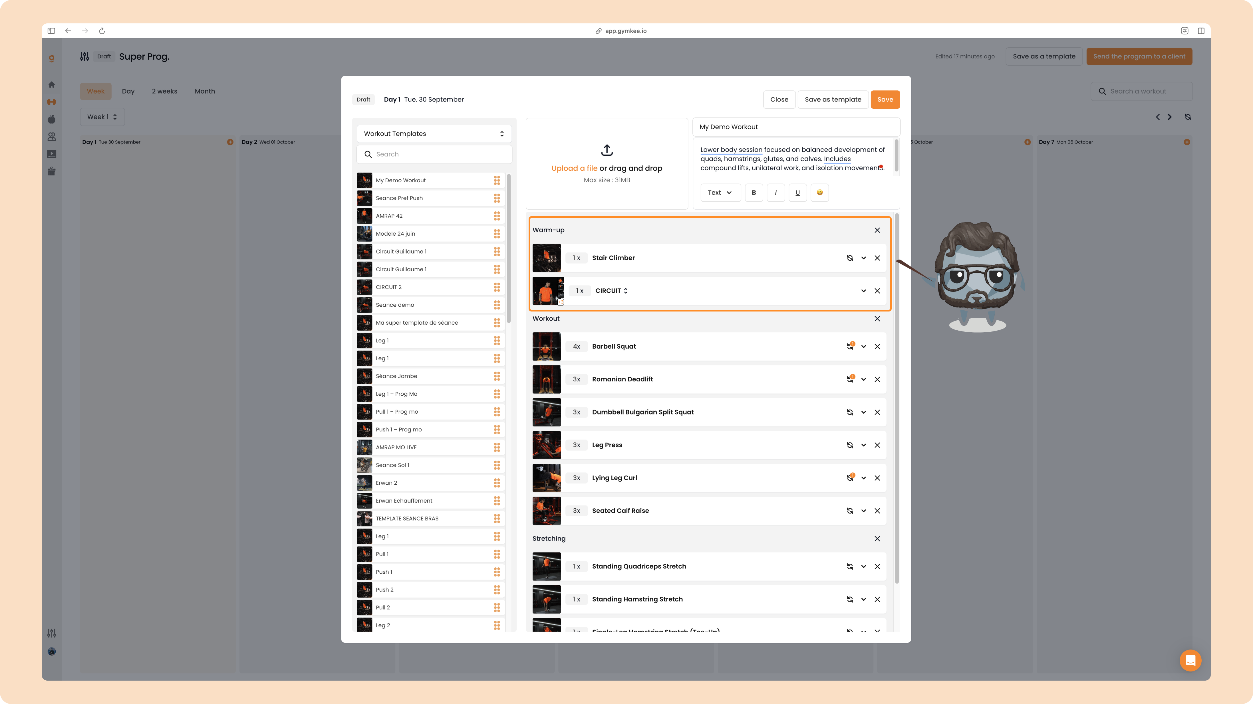 Créer un programme sportif sur Gymkee — screenshot 71