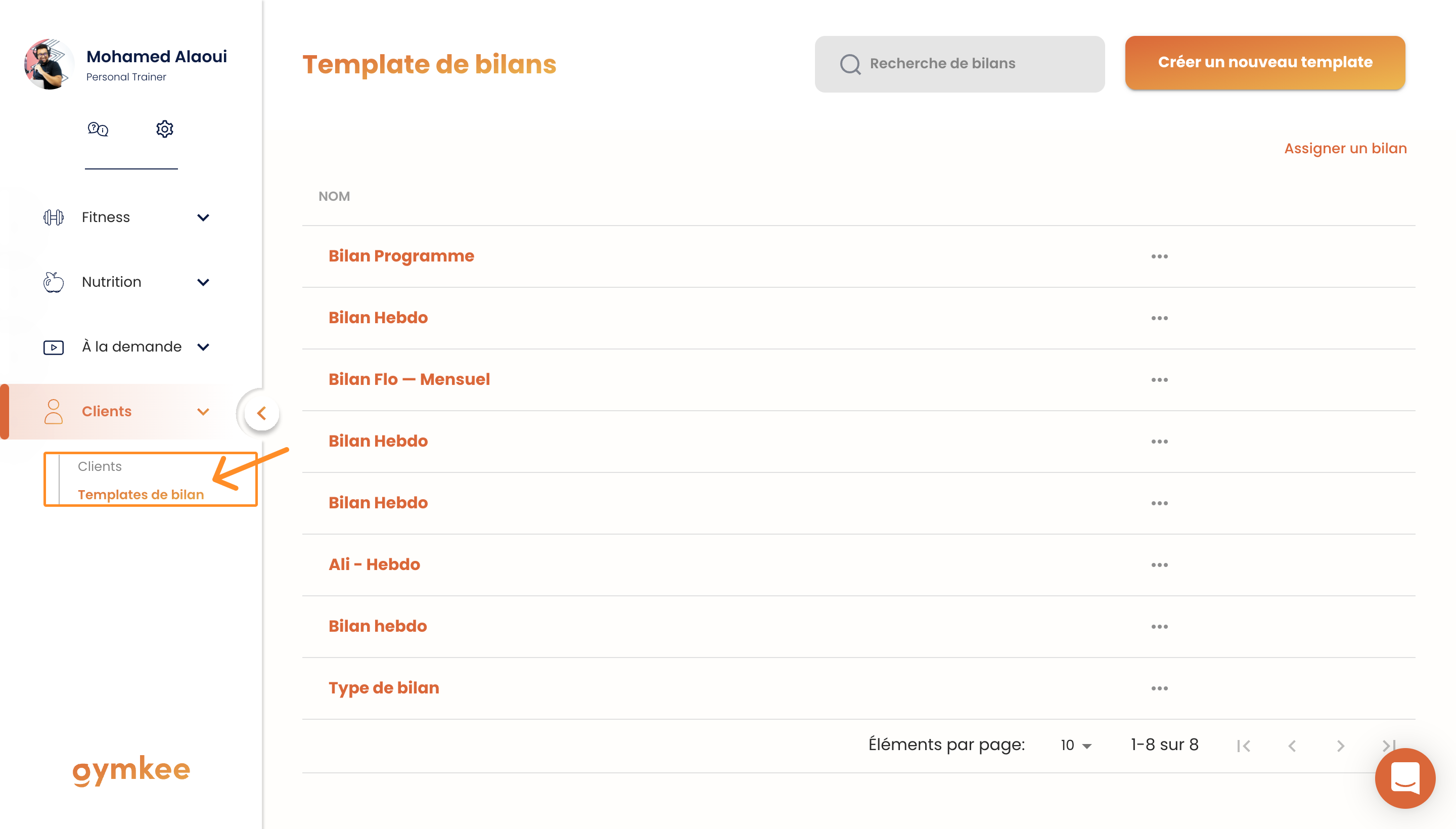 Créer un template de Bilan — screenshot 1