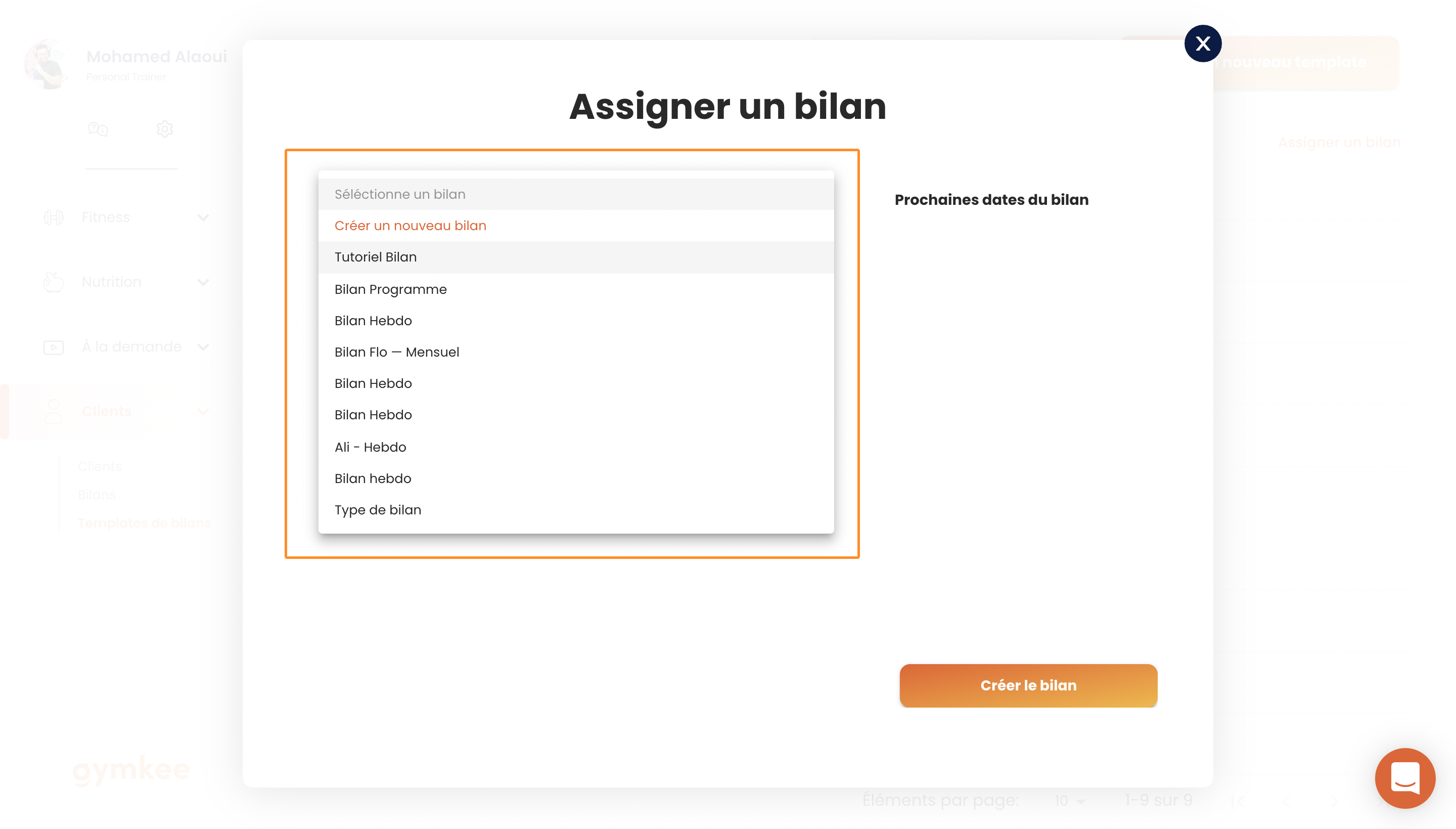 Envoyer un bilan à un client — screenshot 3