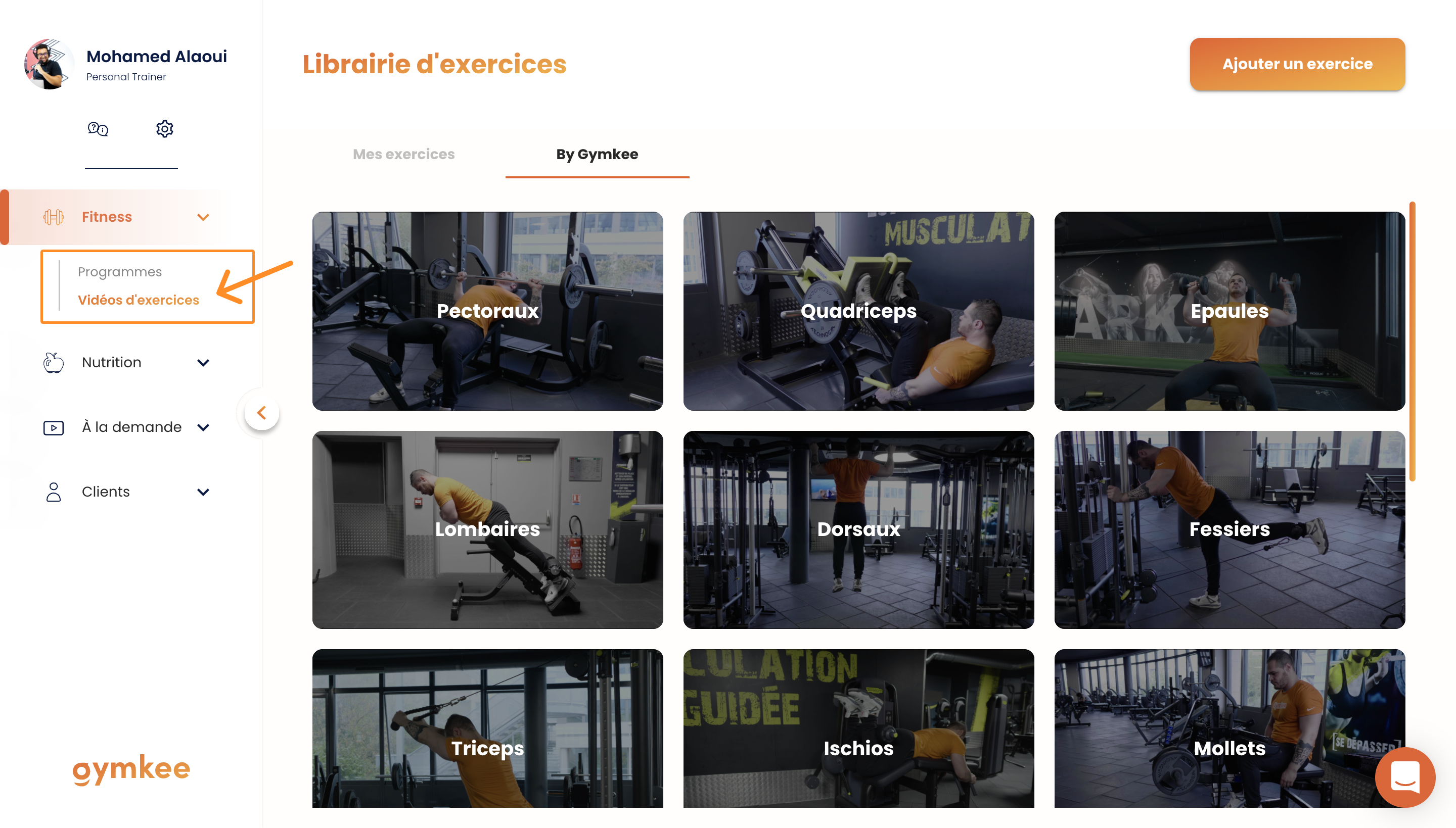 Ajouter ses propres vidéos d'exercices sur Gymkee — screenshot 1