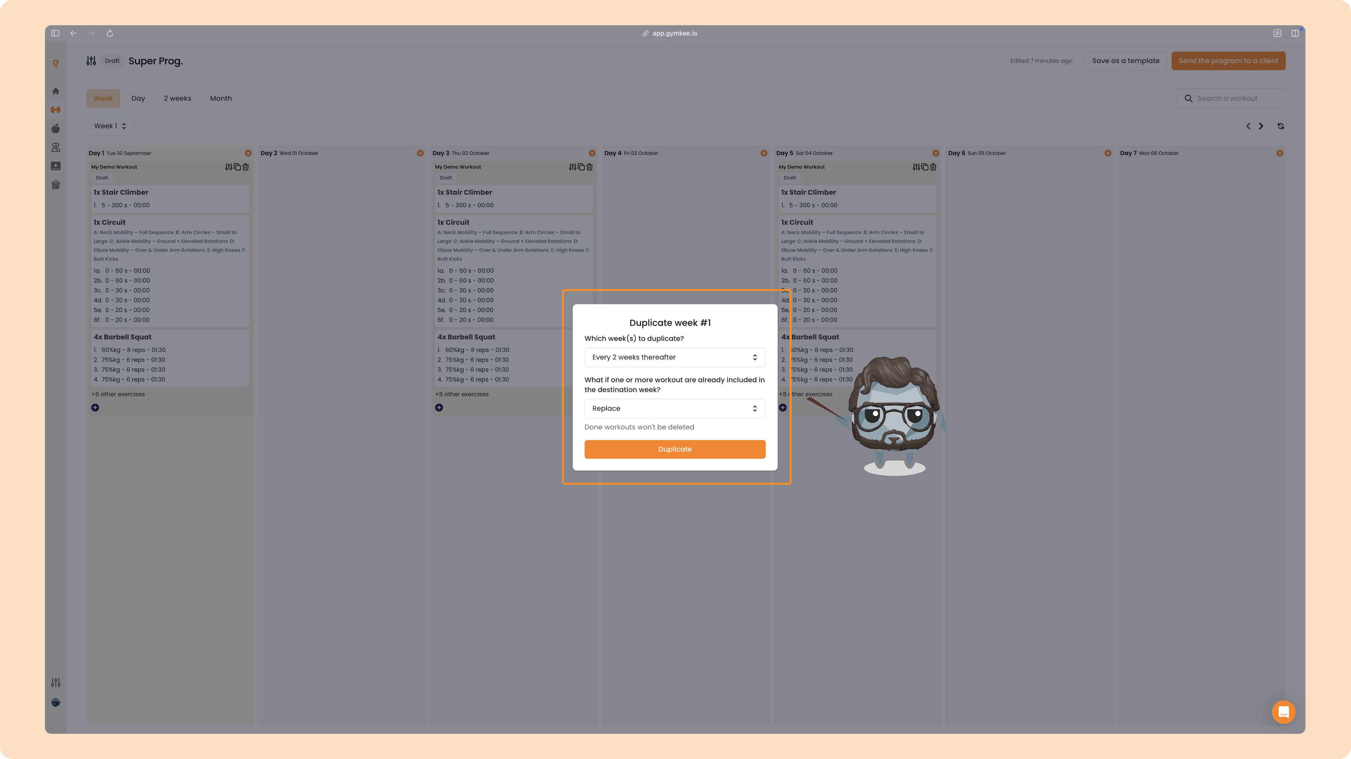 Créer un programme sportif sur Gymkee — screenshot 87