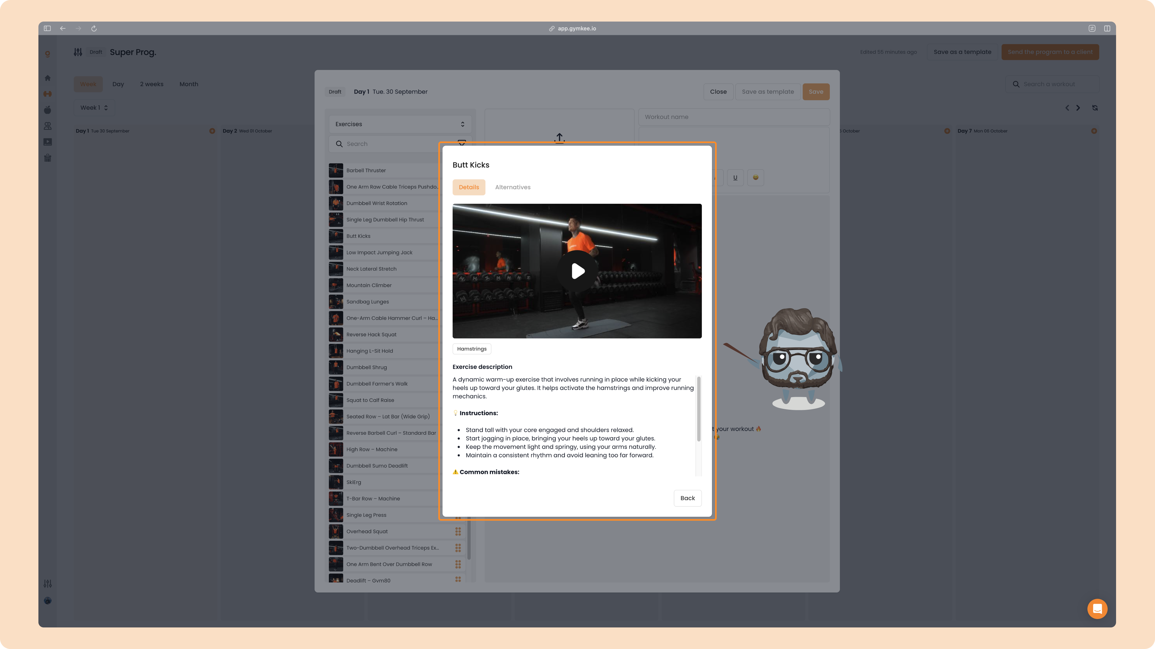 Créer un programme sportif sur Gymkee — screenshot 20