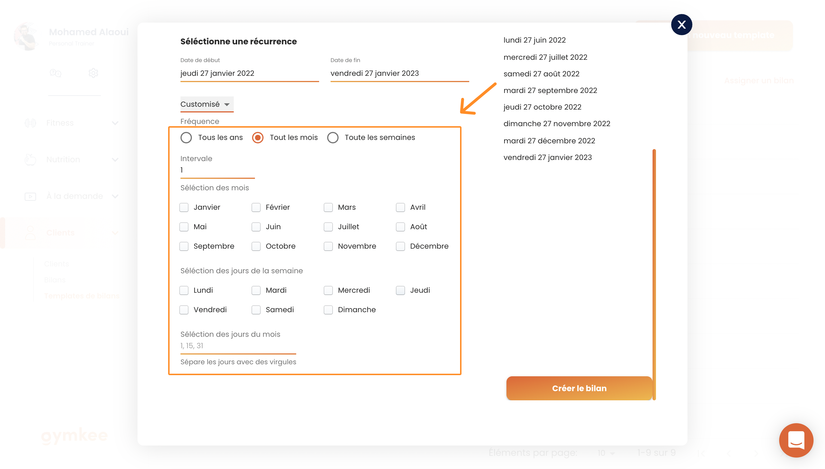 Envoyer un bilan à un client — screenshot 7