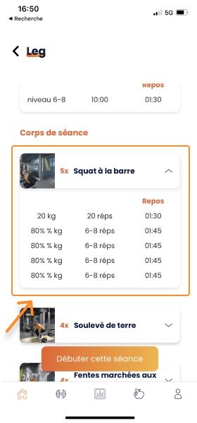 Effectuer une séance sur Gymkee — screenshot 7