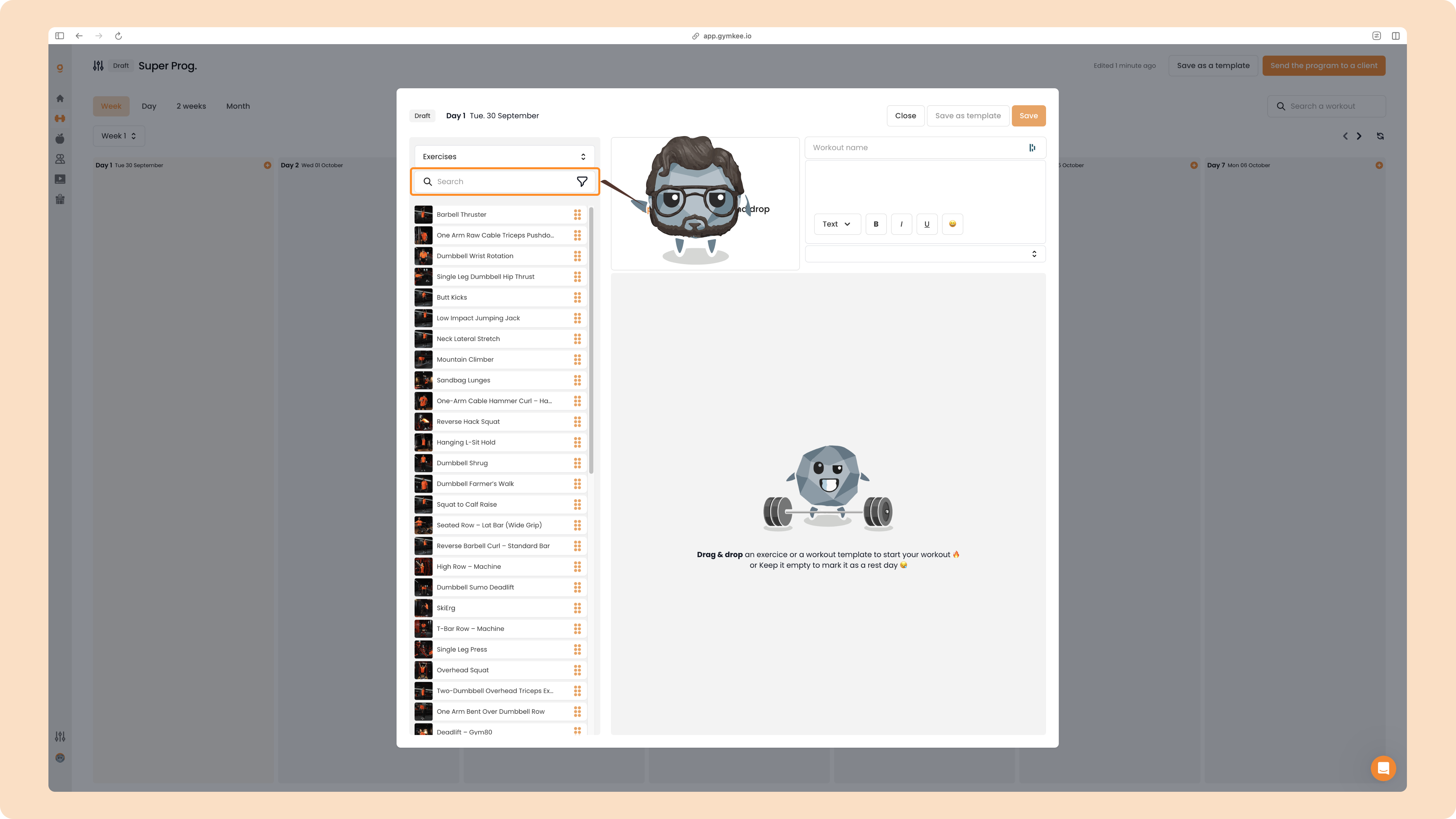 Créer un programme sportif sur Gymkee — screenshot 15