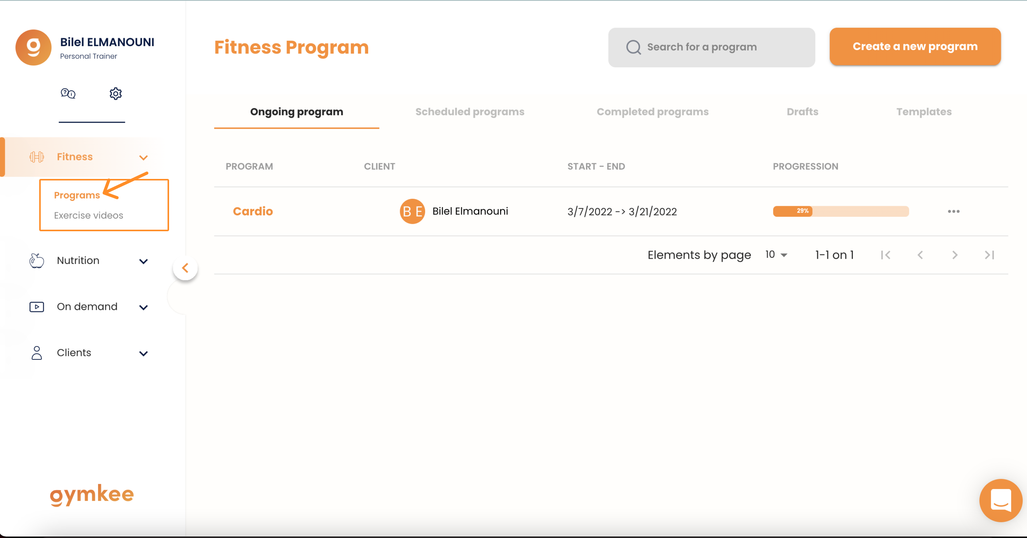 Edycja programu treningowego — screenshot 1
