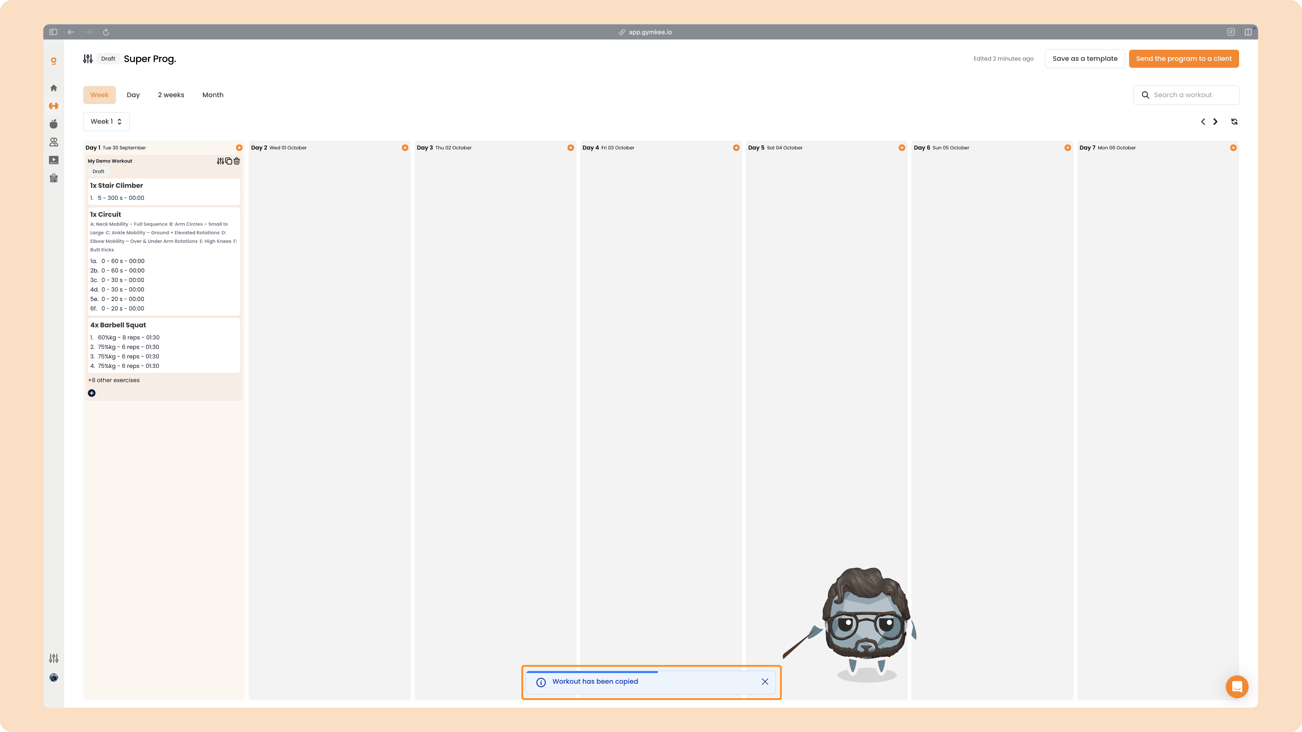 Créer un programme sportif sur Gymkee — screenshot 79