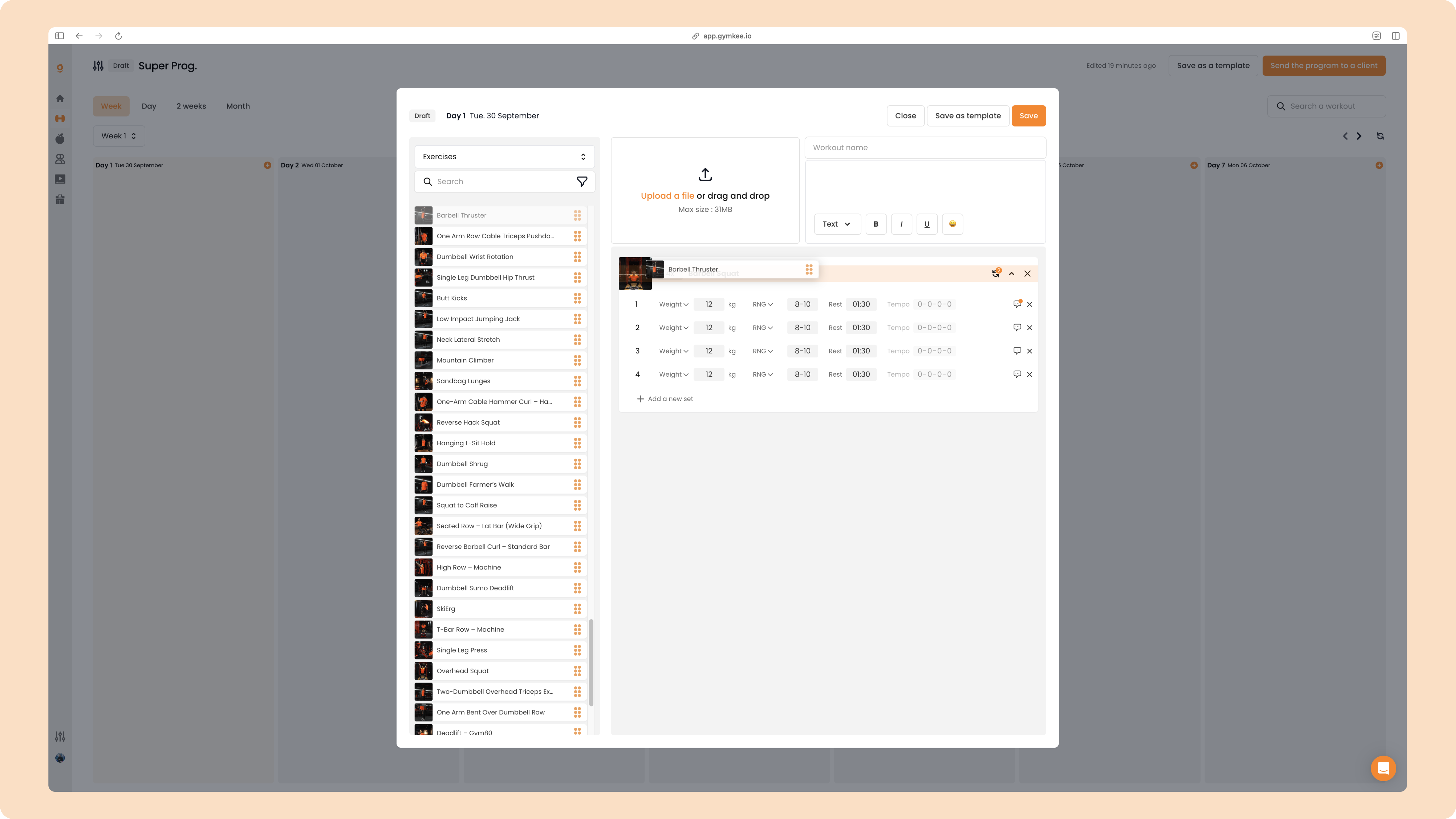 Créer des supersets, trisets, circuits, AMRAP, EMOM, TABATA etc... — screenshot 1
