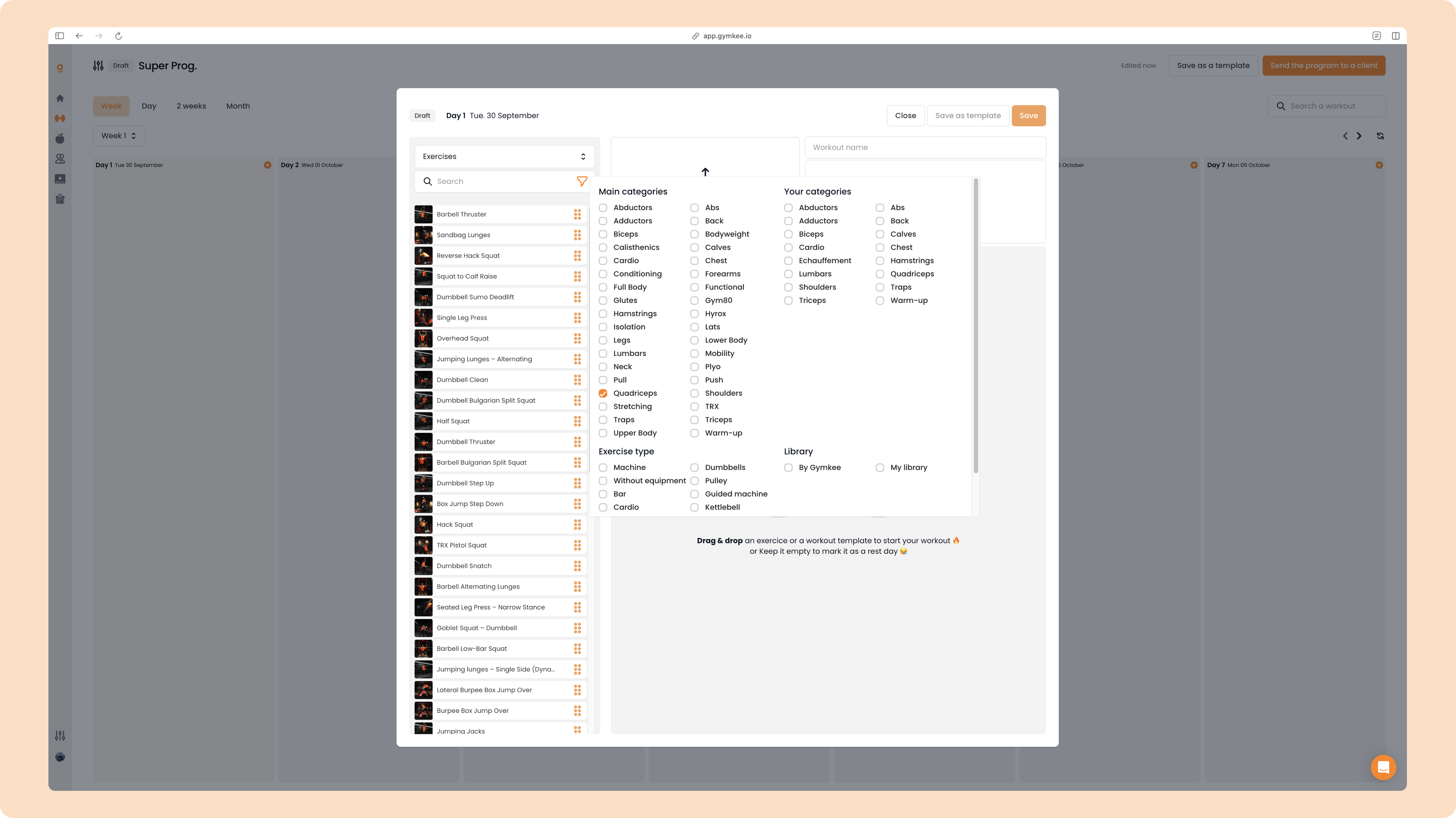 Créer un programme sportif sur Gymkee — screenshot 17
