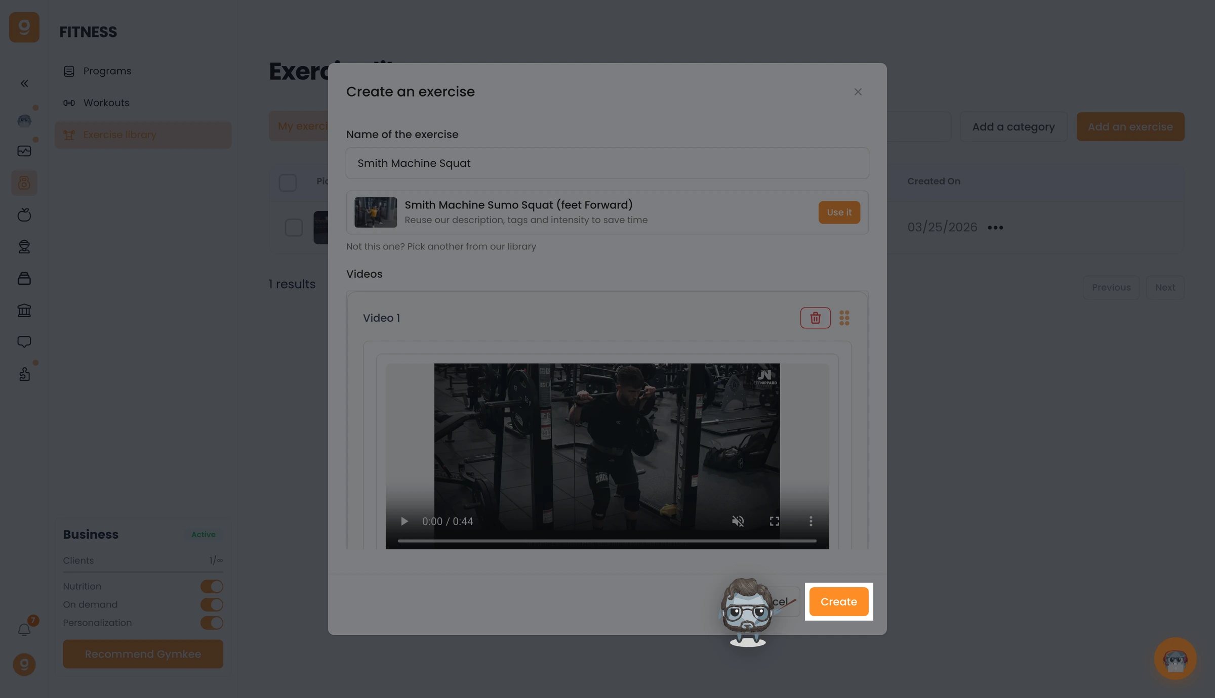 Add your own exercise videos on Gymkee — screenshot 6