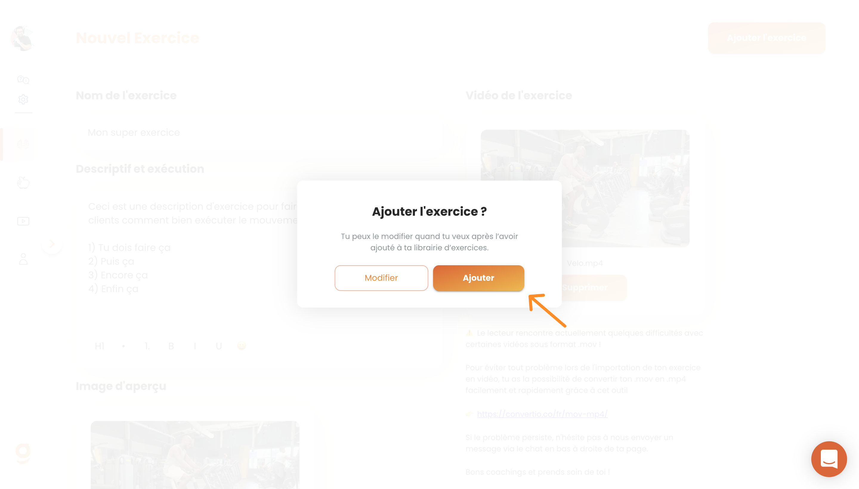 Ajouter ses propres vidéos d'exercices sur Gymkee — screenshot 11
