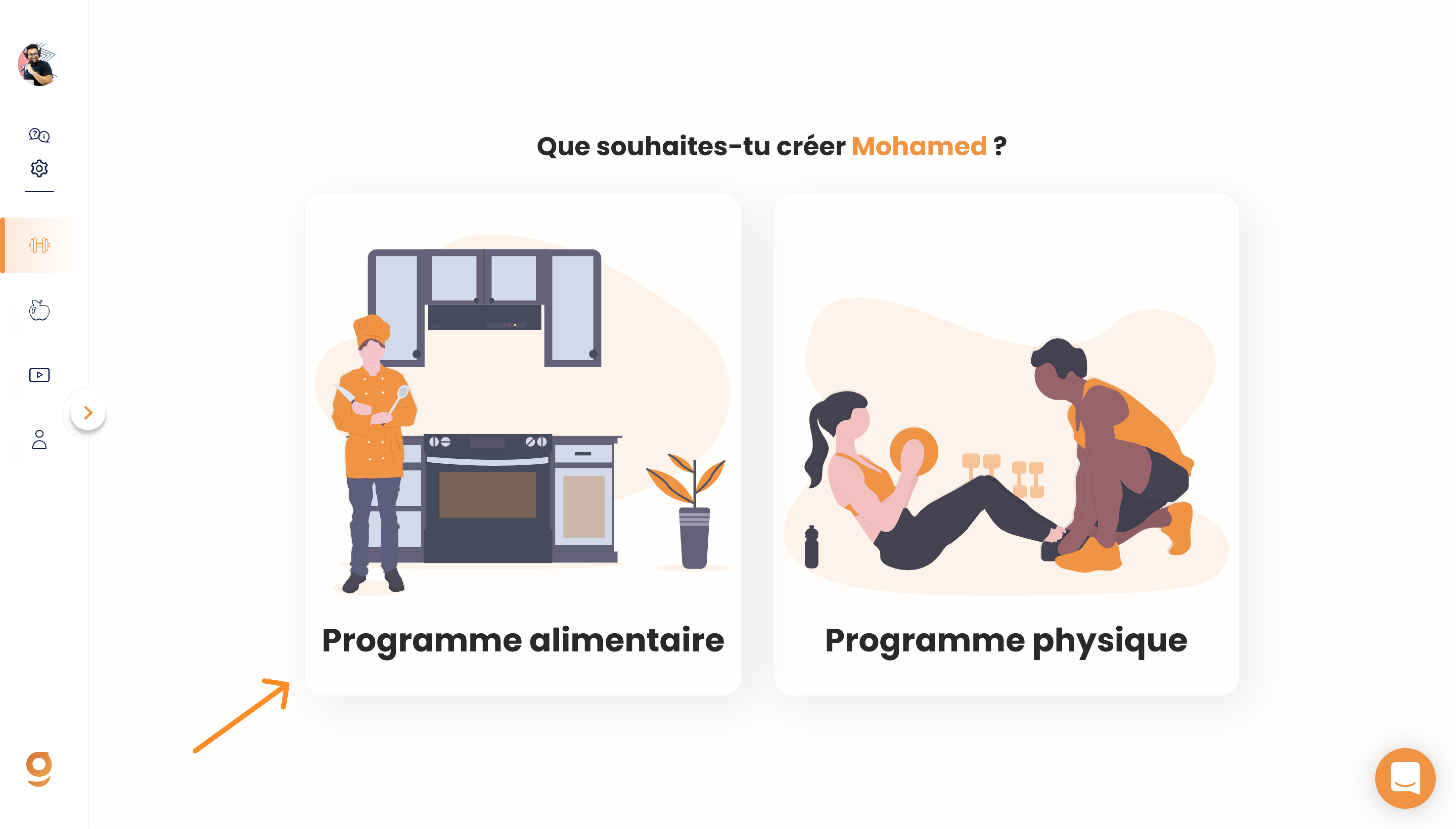 Créer un programme alimentaire sur Gymkee — screenshot 1