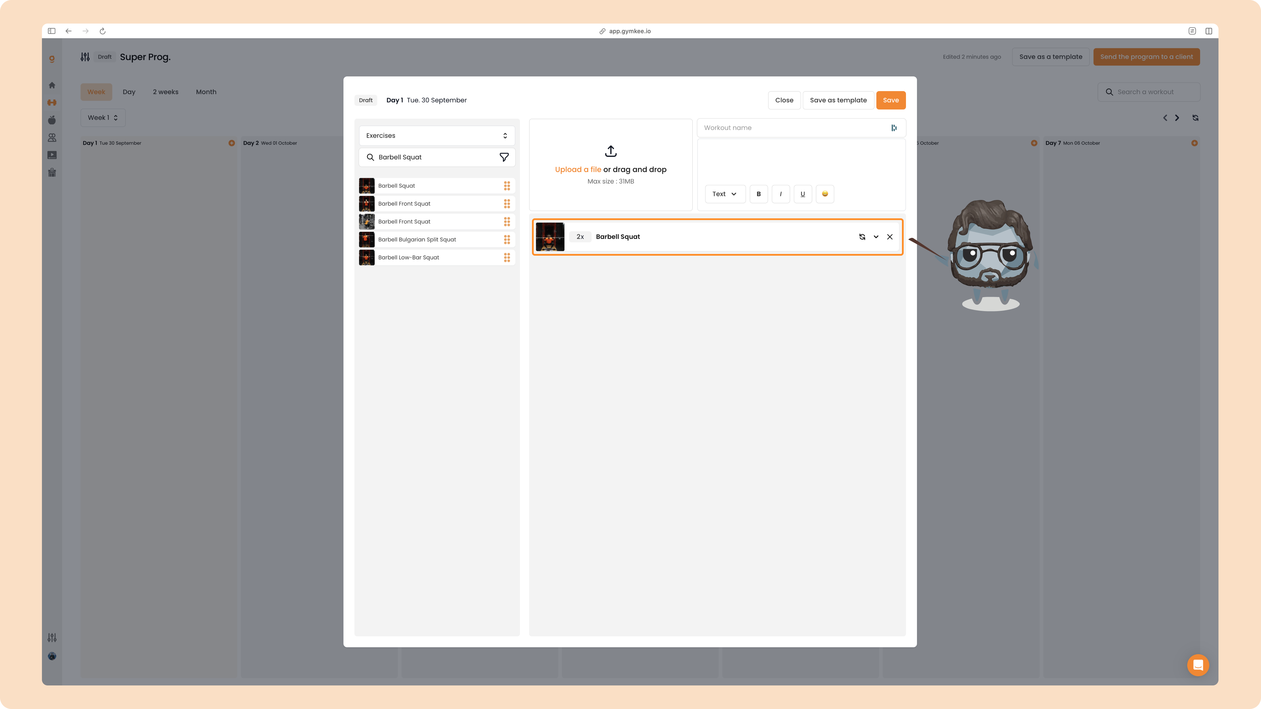 Créer un programme sportif sur Gymkee — screenshot 25