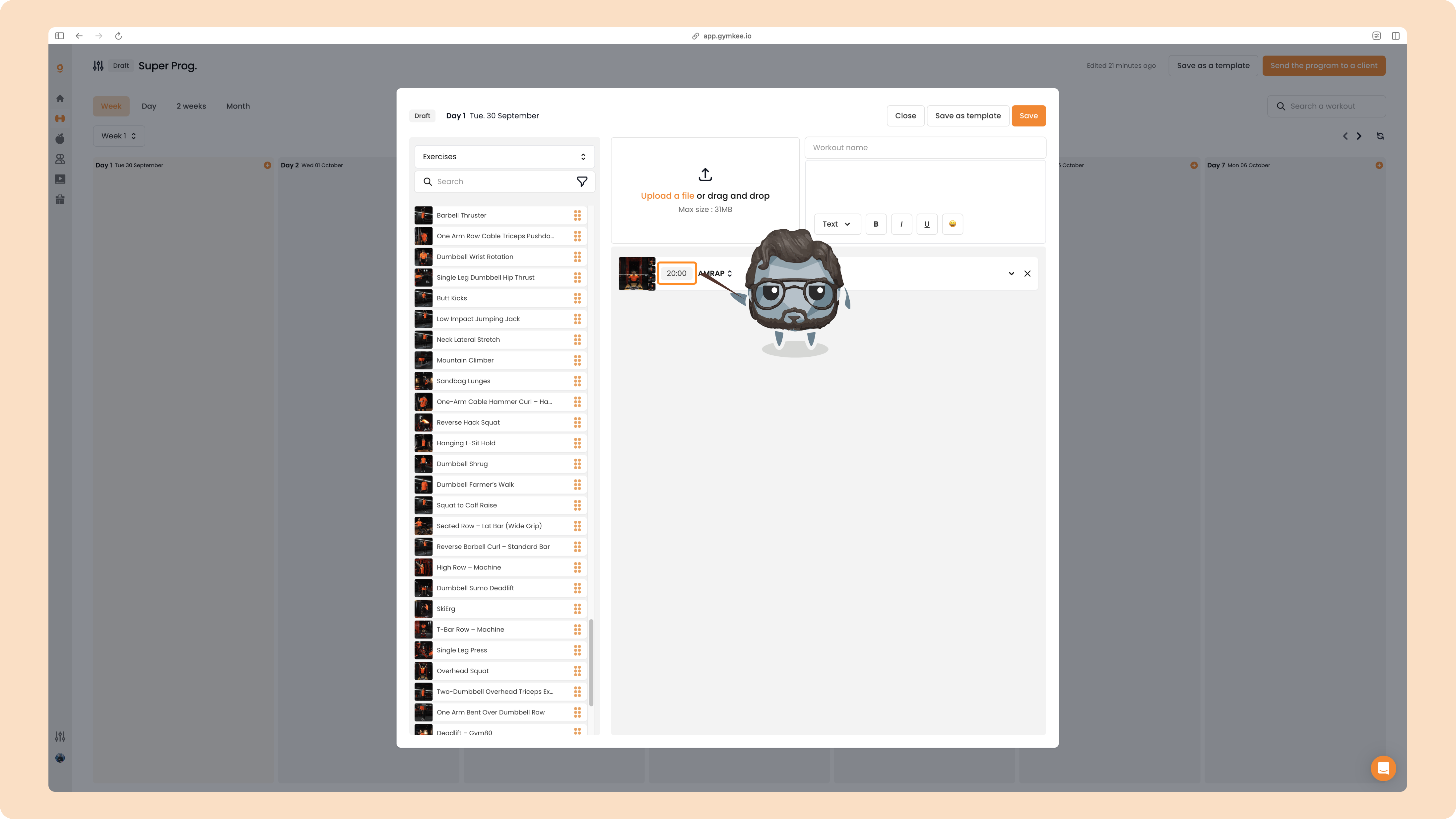 Créer un programme sportif sur Gymkee — screenshot 62