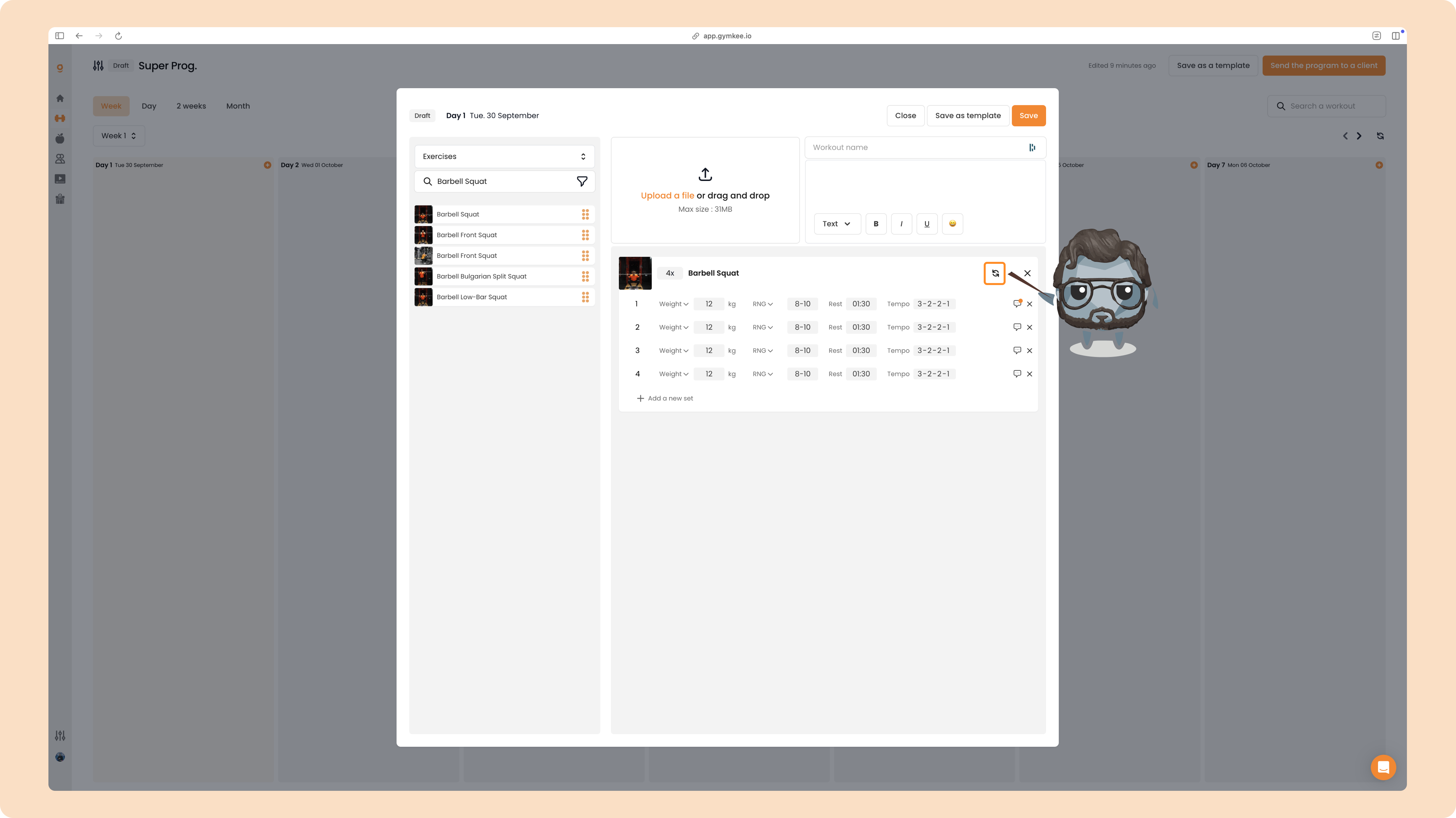 Créer un programme sportif sur Gymkee — screenshot 45