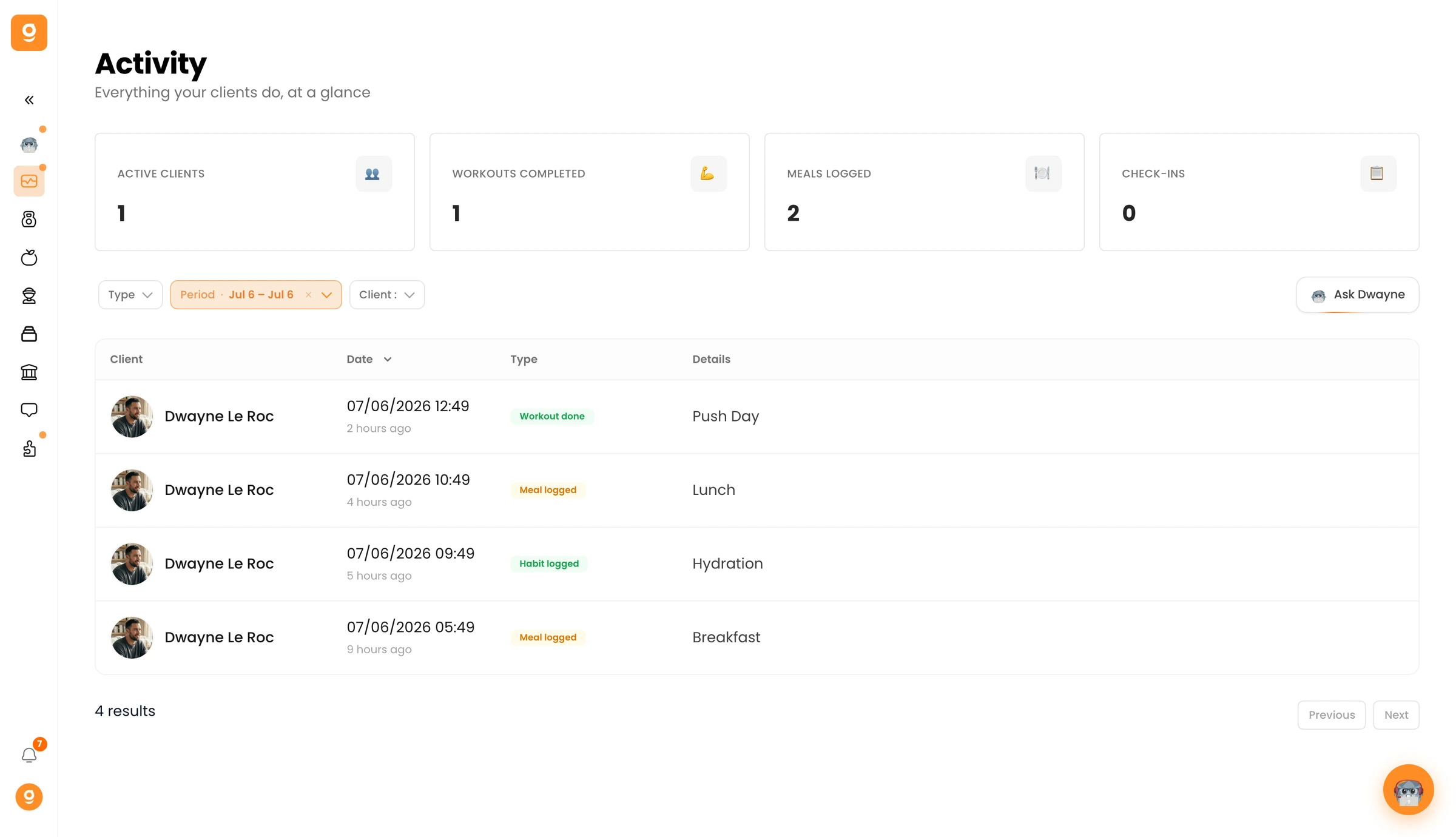 Create Activity Templates on Gymkee — screenshot 1