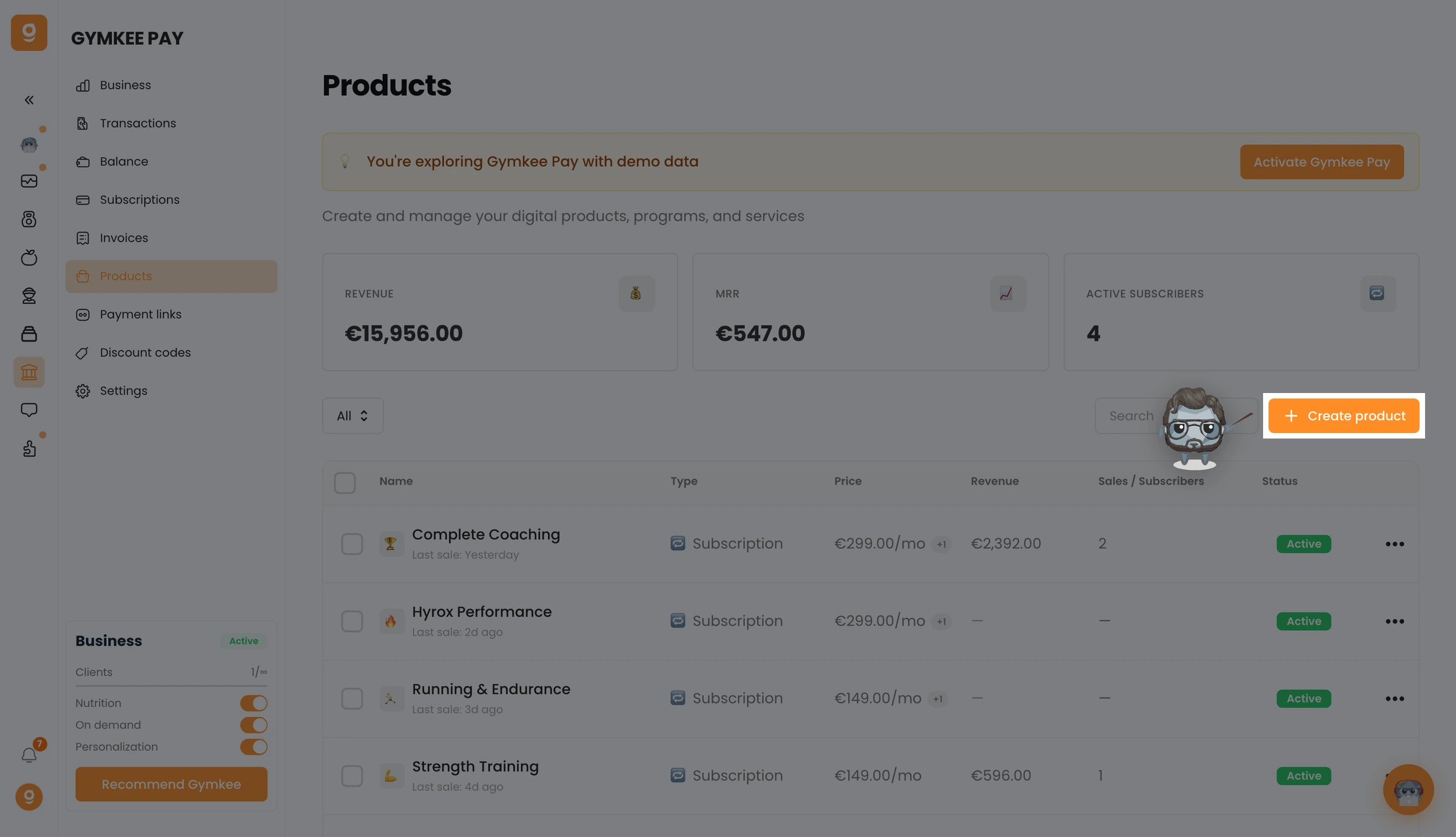Create a product to sell with Gymkee Pay β screenshot 1
