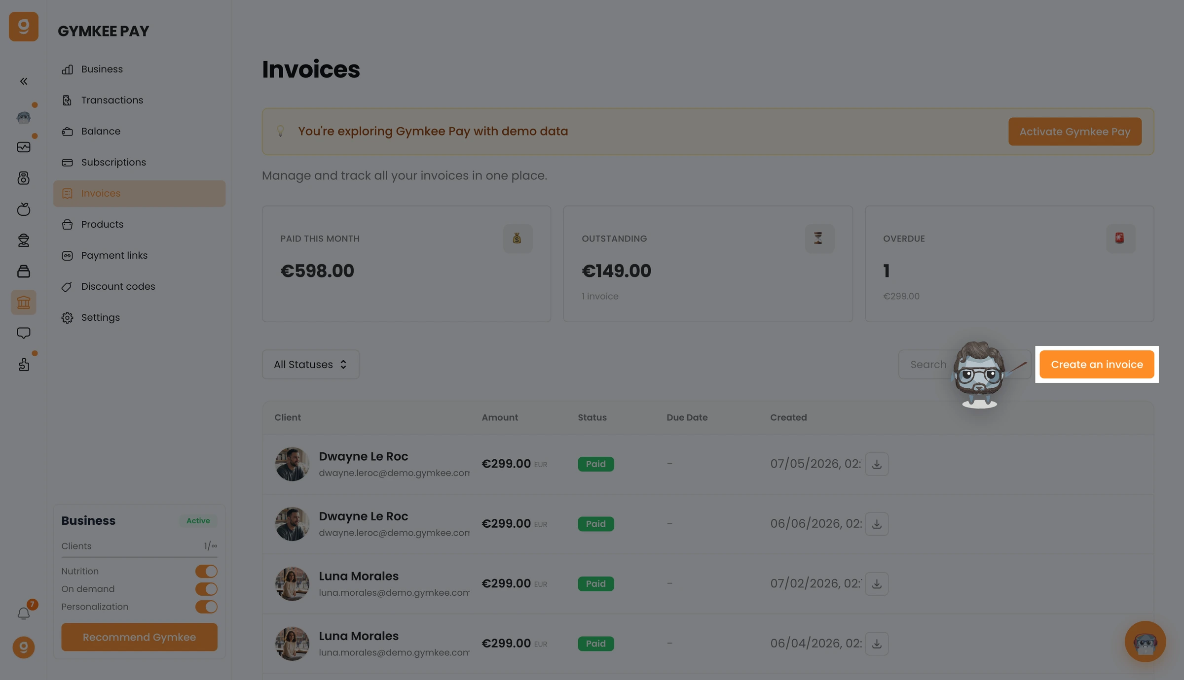 Creating and Managing Invoices — screenshot 1