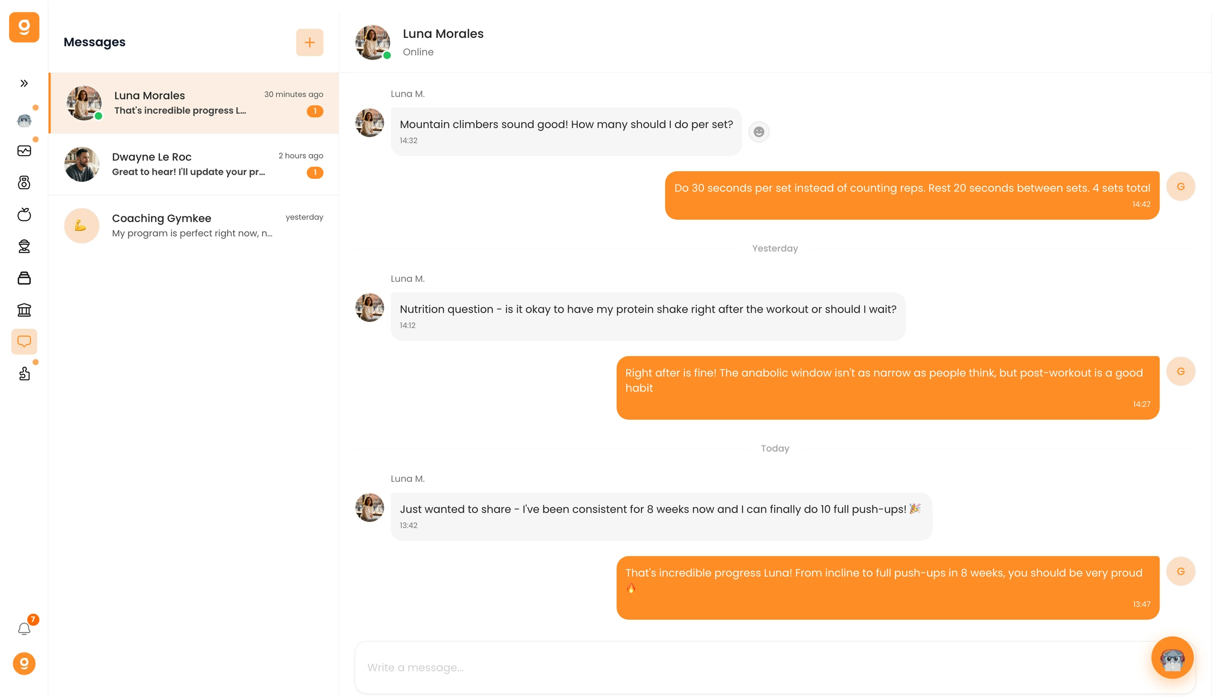 Message your clients with the Inbox — screenshot 1