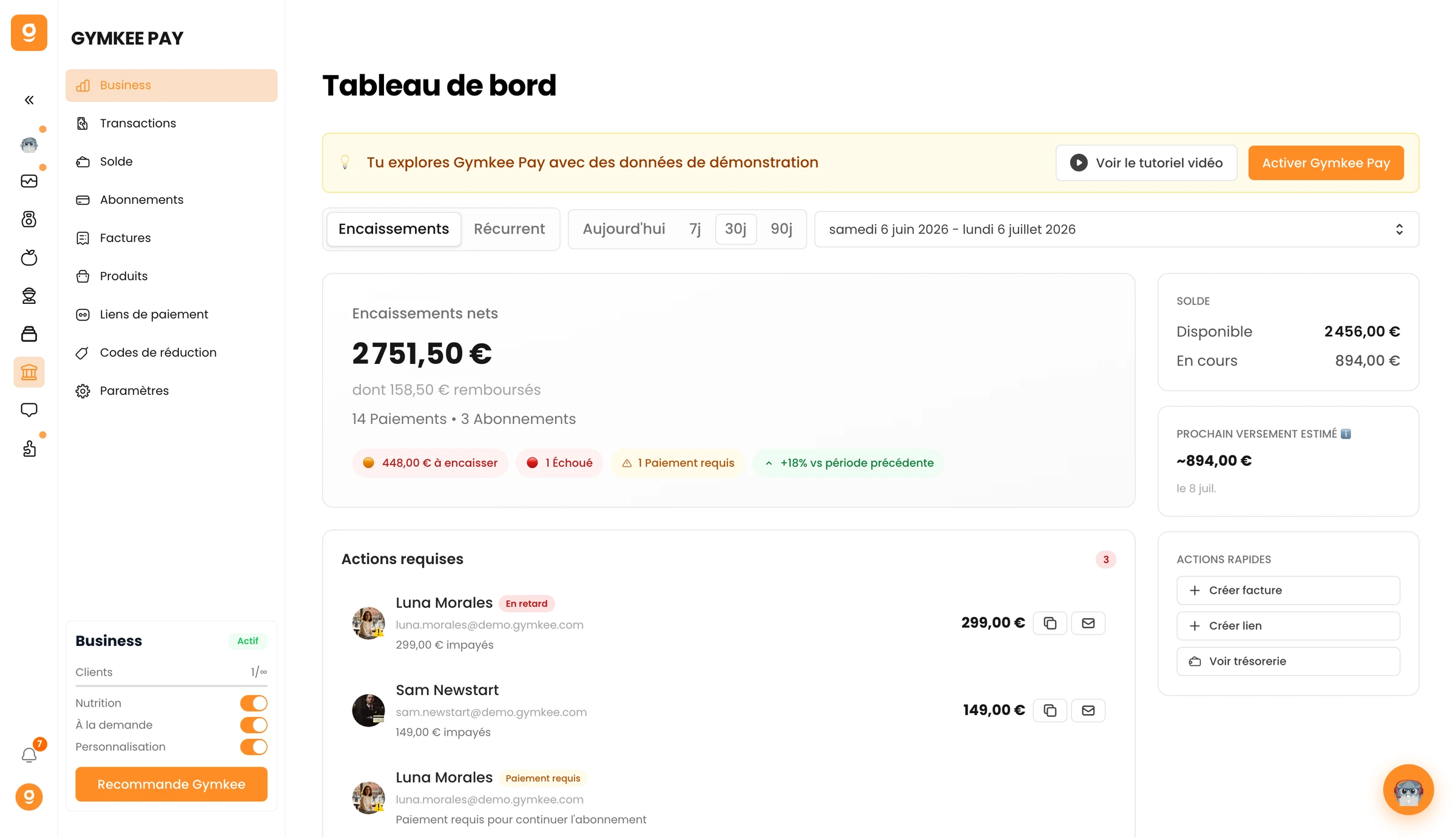 Se faire payer avec Gymkee Pay : guide complet — screenshot 1