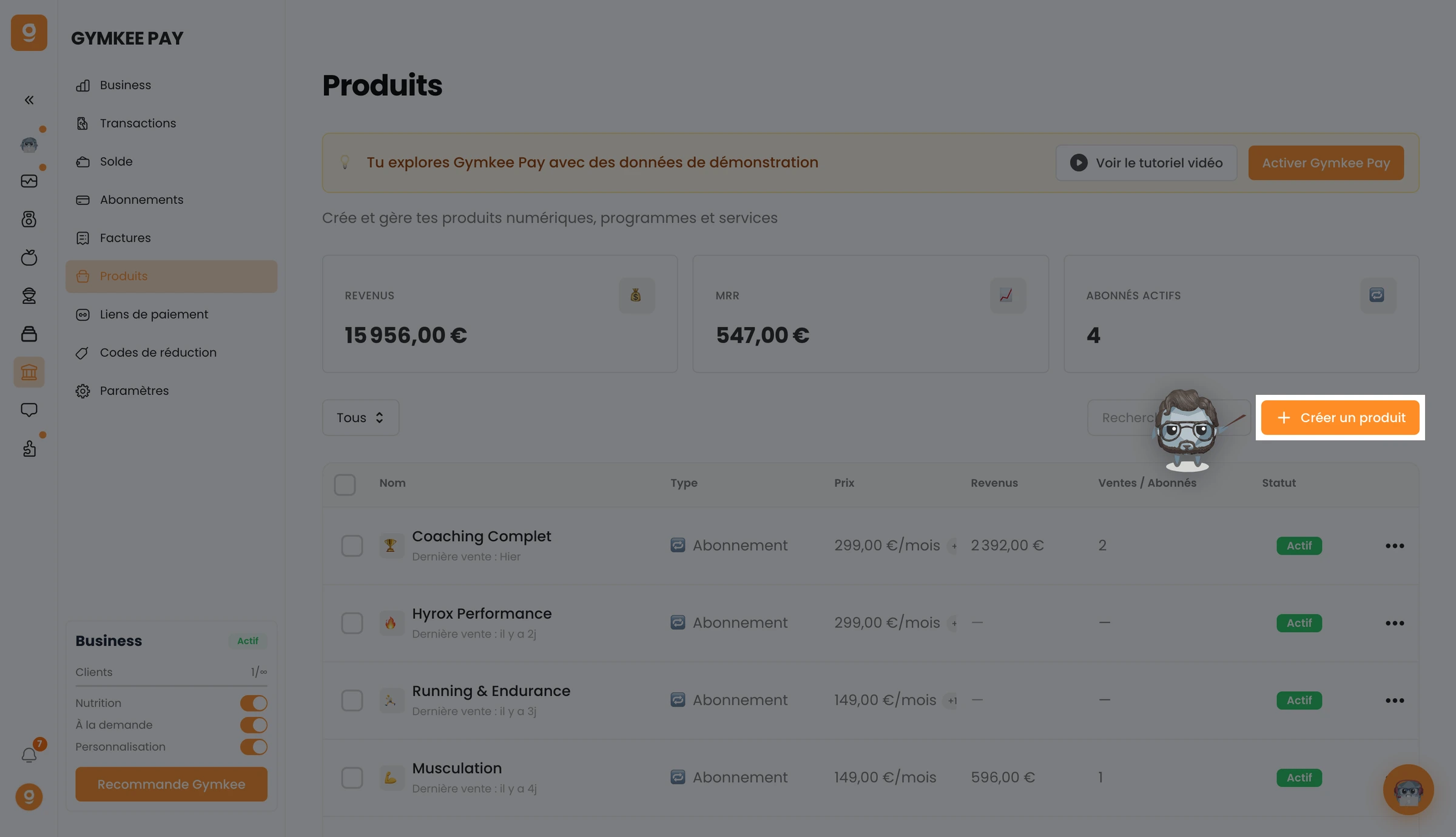 Crée un produit / une offre