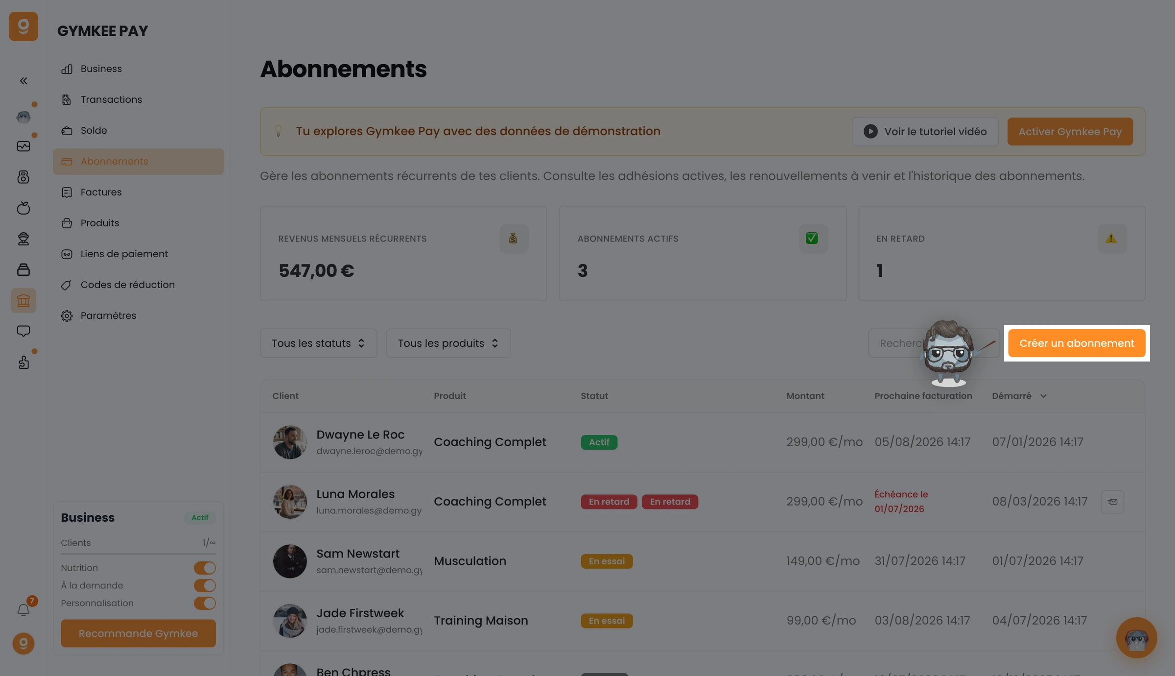 Configurer les paiements récurrents pour tes clients — screenshot 1